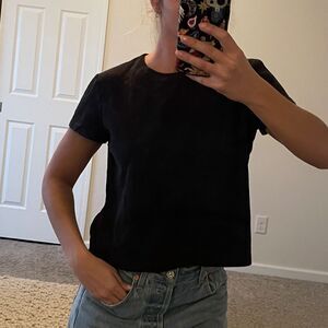 Vintage‎ Y2K Croft and Barrow Perfect Fit Boxy Black Short Sleeve T-Shirt